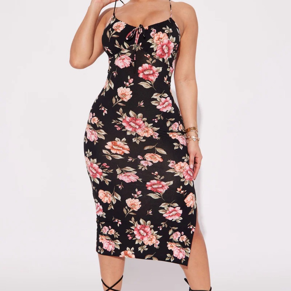 Black midi dress